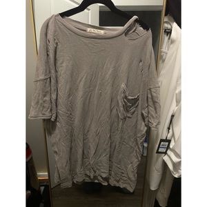 Free People Distressed Grey T-Shirt